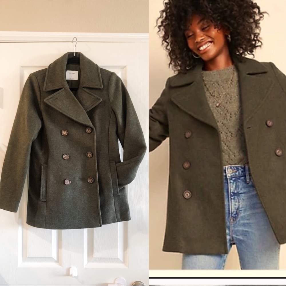 Old Navy Olive Peacoat - perfect condition - Picture 1 of 7